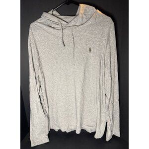 Polo Ralph Lauren Shirt Mens L Gray Pullover Hoodie Long Sleeve Preppy